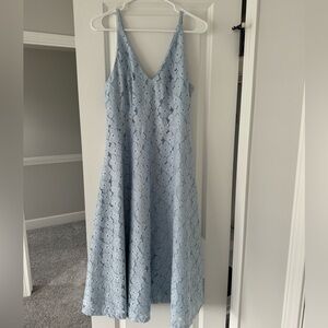 Blue floral a line dress